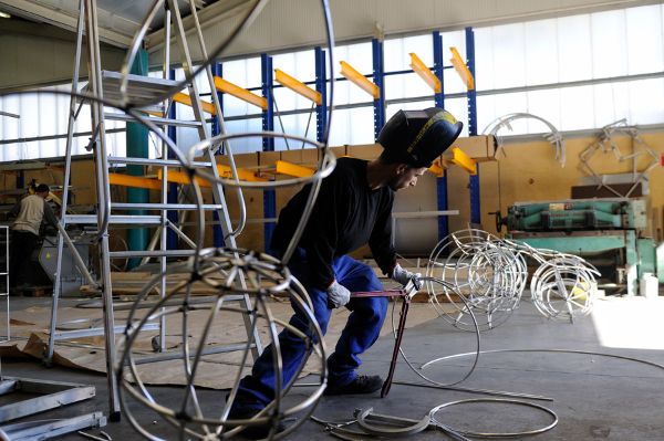 Cisaillage d’armatures métalliques avant soudage