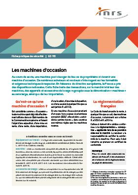 Les machines d\'occasion