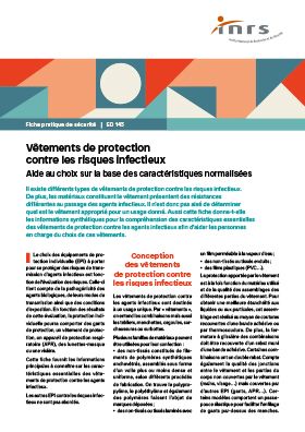 Vêtements de protection contre les risques infectieux