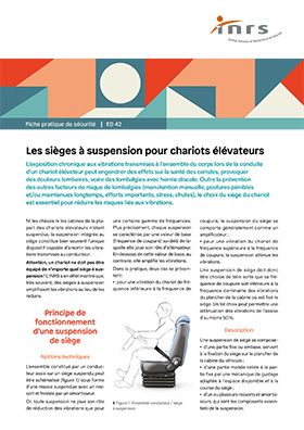 Les sièges à suspension pour chariots élévateurs