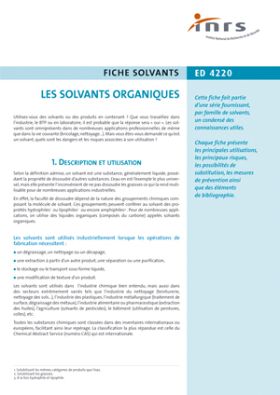 Les solvants organiques