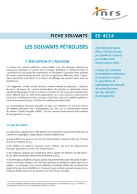 Les solvants pétroliers
