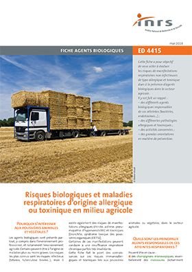 Risques biologiques et maladies respiratoires d\'origine allergique ou toxinique en milieu agricole