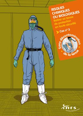 Risques chimiques ou biologiques. Retirer sa tenue de protection en toute sécurité. Cas n°3 : Sans décontamination de la tenue