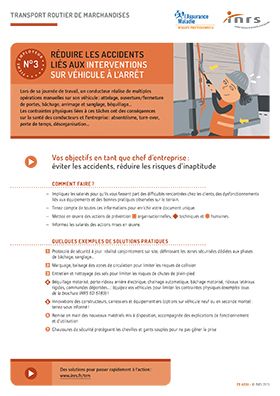 Fiche employeur n° 3. Réduire les accidents liés aux interventions sur véhicule à l\'arrêt