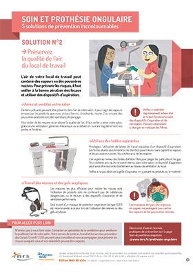 Soin et prothésie ongulaire. Préservez la qualité de l\'air du local de travail