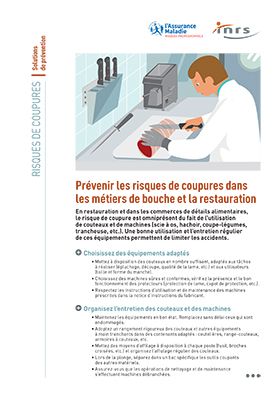 Prévenir les risques de coupures dans les métiers de bouche et la restauration
