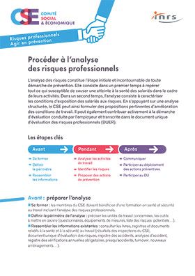 Procéder à l\'analyse des risques professionnels