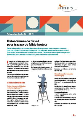 Plates-formes de travail pour travaux de faible hauteur