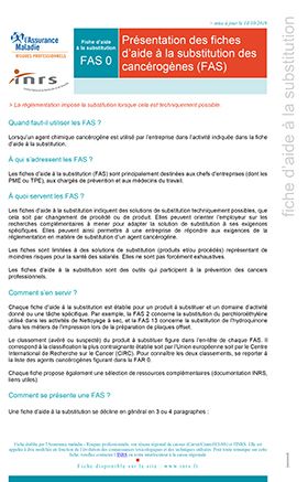 Présentation des fiches d\'aide à la substitution des cancérogènes (FAS)