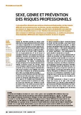 Hygiène et sécurité du travail, revue trimestrielle scientifique de l\'INRS