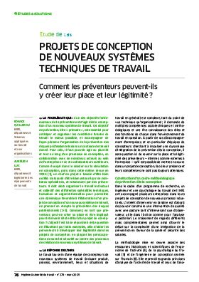 Hygiène et sécurité du travail, revue trimestrielle scientifique de l\'INRS