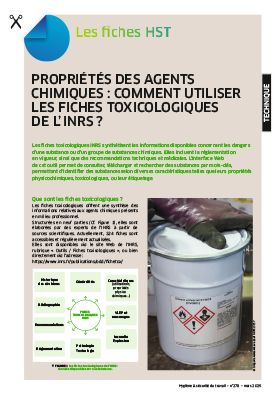 Hygiène et sécurité du travail, revue trimestrielle scientifique de l\'INRS