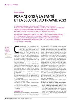 Hygiène et sécurité du travail, revue trimestrielle scientifique de l\'INRS