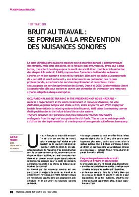 Hygiène et sécurité du travail, revue trimestrielle scientifique de l\'INRS