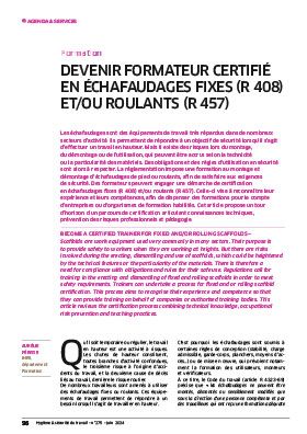 Hygiène et sécurité du travail, revue trimestrielle scientifique de l\'INRS
