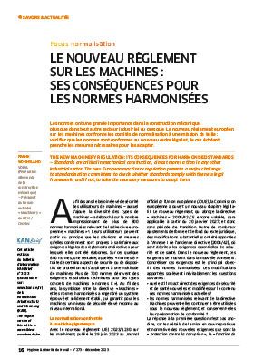 Hygiène et sécurité du travail, revue trimestrielle scientifique de l\'INRS