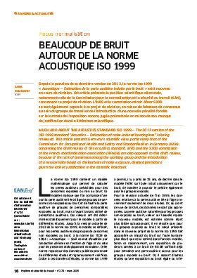 Hygiène et sécurité du travail, revue trimestrielle scientifique de l\'INRS