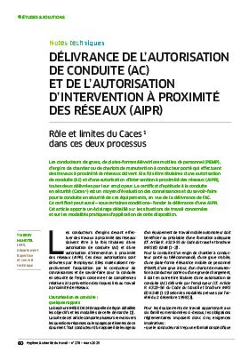 Hygiène et sécurité du travail, revue trimestrielle scientifique de l\'INRS