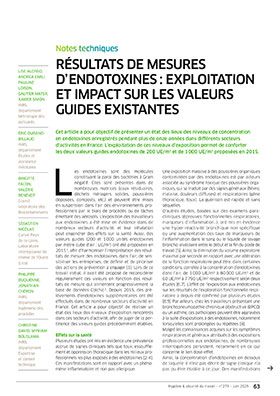 Hygiène et sécurité du travail, revue trimestrielle scientifique de l\'INRS