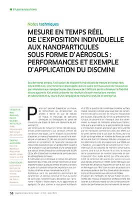 Hygiène et sécurité du travail, revue trimestrielle scientifique de l\'INRS