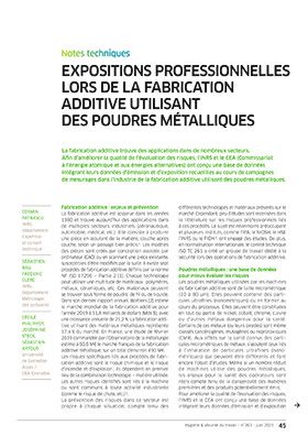 Hygiène et sécurité du travail, revue trimestrielle scientifique de l\'INRS