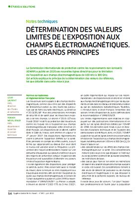 Hygiène et sécurité du travail, revue trimestrielle scientifique de l\'INRS