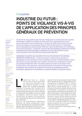 Hygiène et sécurité du travail, revue trimestrielle scientifique de l\'INRS