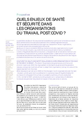 Hygiène et sécurité du travail, revue trimestrielle scientifique de l\'INRS
