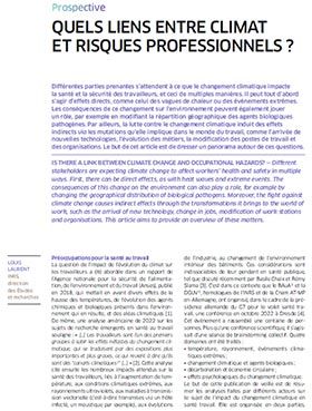 Hygiène et sécurité du travail, revue trimestrielle scientifique de l\'INRS