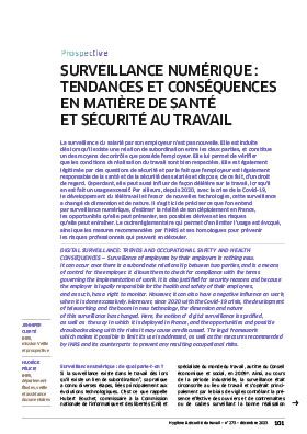 Hygiène et sécurité du travail, revue trimestrielle scientifique de l\'INRS