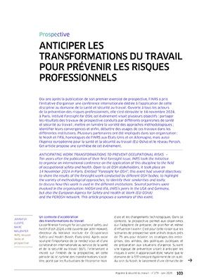Hygiène et sécurité du travail, revue trimestrielle scientifique de l\'INRS