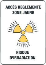 zone contrôlée jaune, risque d’irradiation 